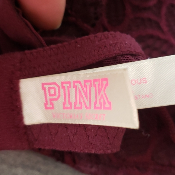 PINK Victoria's Secret wine lace date pushup bra - Picture 4 of 6